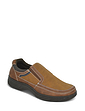 Cushion Walk Wide G Fit Slip On Shoes with Gel Pad - Brown