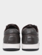 Pegasus Wide G Fit Leather Lace Trainer with Side Zip - Brown