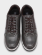 Pegasus Wide G Fit Leather Lace Trainer with Side Zip - Brown