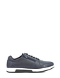 Pegasus Wide G Fit Leather Lace Trainer with Side Zip - Navy