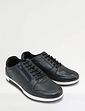 Pegasus Wide G Fit Leather Lace Trainer with Side Zip - Navy