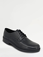 Pegasus Leather Wide G Fit Lace Derby Shoe - Black