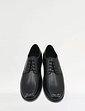 Pegasus Leather Wide G Fit Lace Derby Shoe - Black