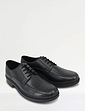 Pegasus Leather Wide G Fit Lace Derby Shoe - Black