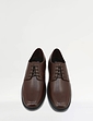 Pegasus Leather Wide G Fit Lace Derby Shoe - Brown