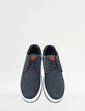 Pegasus Wide Fit Lace Shoe With Canvas Trim - Navy