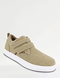 Pegasus Wide Fit Touch Fasten Canvas Shoe - Beige