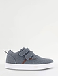 Pegasus Wide Fit Touch Fasten Canvas Shoe - Navy