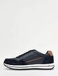 Pegasus Leather Wide G Fit Lace Trainer - Navy