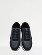 Pegasus Leather Wide G Fit Lace Trainer - Navy