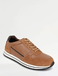 Pegasus Leather Wide G Fit Lace Trainer - Tan