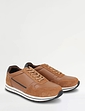 Pegasus Leather Wide G Fit Lace Trainer - Tan