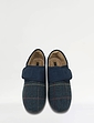 Dr Keller Wide Fit Touch Fasten Memory Foam Slipper - Navy