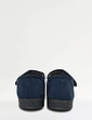 Dr Keller Wide Fit Touch Fasten Memory Foam Slipper - Navy