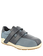DB Shoes Wide Fit EE - 4E Touch Fasten Leather Shoe Logan - Navy
