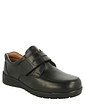 DB Shoes Mens Donald Leather Touch Fasten Extra Wide EE - 4E - Black