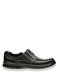 Clarks Cotrell Free Wide H Fit Leather Slip On Shoe - Black