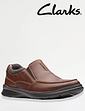 Clarks Cotrell Free Wide H Fit Leather Slip On Shoe - Tobacco