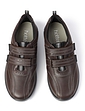 Hotter Energise Dual Wide Fit Leather Touch Fasten Shoes - Brown