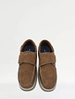 Wide Fit Touch Fasten Deck Shoe - Brown