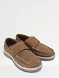 Wide Fit Touch Fasten Deck Shoe - Brown