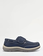 Wide Fit Touch Fasten Deck Shoe - Navy