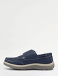 Wide Fit Touch Fasten Deck Shoe - Navy