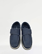 Wide Fit Touch Fasten Deck Shoe - Navy