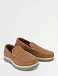 Wide Fit Slip On Deck Shoe - Brown