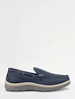 Wide Fit Slip On Deck Shoe - Navy