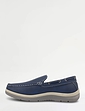 Wide Fit Slip On Deck Shoe - Navy