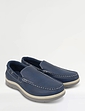 Wide Fit Slip On Deck Shoe - Navy