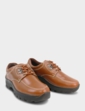 Pegasus Leather Wide Fit Lace Wide Fit Walking Shoe - Tan