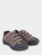 Touch Fasten Wide Fit Walking Shoe - Brown