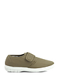 Wide Fit Touch Fasten Canvas Shoes - Beige