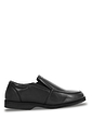 Leather Wide Fit Slip On Shoe - Black