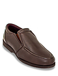 Leather Wide Fit Slip On Shoe - Brown