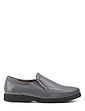 Leather Wide Fit Slip On Shoe - Grey