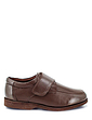 Leather Wide Fit Touch Fasten Shoe - Brown