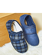 Padders Wide G Fit Touch Fasten Slipper - Check