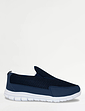 Pegasus Mesh Slip On Wide Fit Trainer - Navy