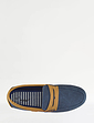 Dr Keller Wider Fit Slip On Canvas Boat Shoe - Navy