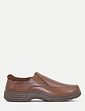 Cushion Walk Wide Fit Slip on Shoe with Gel Pad - Brown