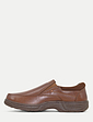 Cushion Walk Wide Fit Slip on Shoe with Gel Pad - Brown