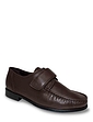 The Fitting Room Leather Wide Fit Touch Fasten Moccasin - Brown