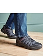 Mens Wide-Fit Lace Walking Shoes - Navy