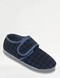 Mens Touch Fasten Wide Fit Slipper - Navy