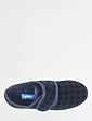 Mens Touch Fasten Wide Fit Slipper - Navy