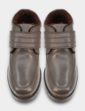 Leather Thermal Lined Touch Fasten Boot Standard Fit - Brown