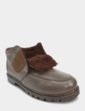 Leather Thermal Lined Touch Fasten Boot Standard Fit - Brown